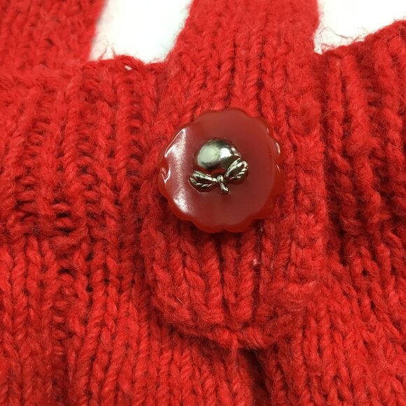 VTG Handmade Knit Suspender Skirt Baby Girl 2T Red Cotton Cottagecore VBC - Picture 4 of 7